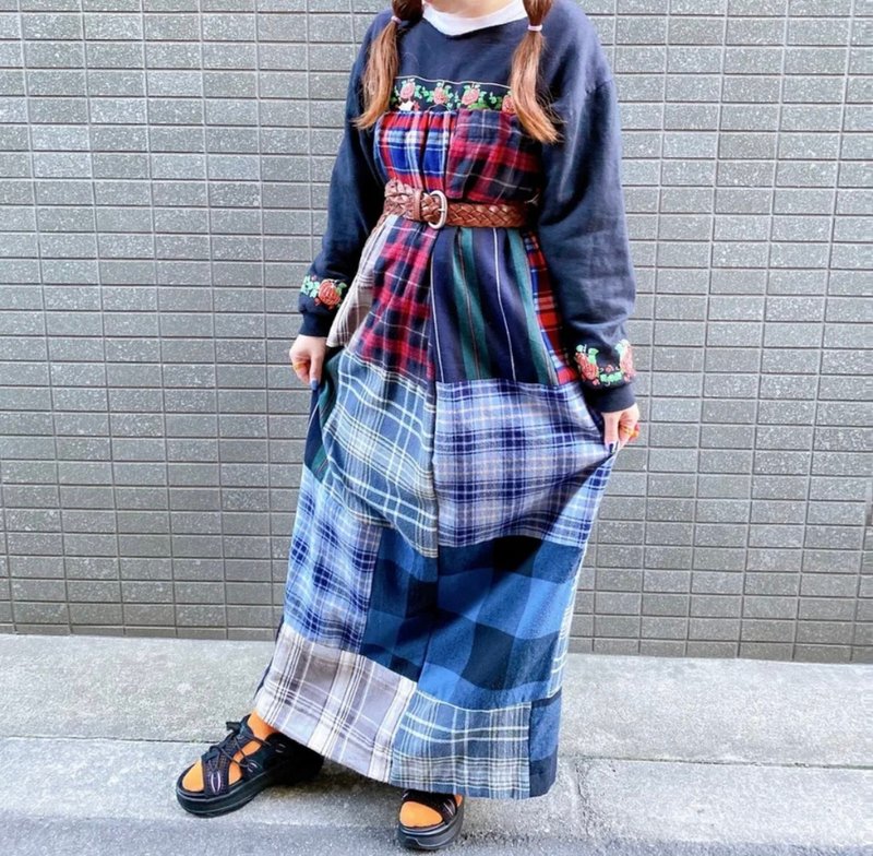 パッチワークスカート - スカート - コットン・麻 