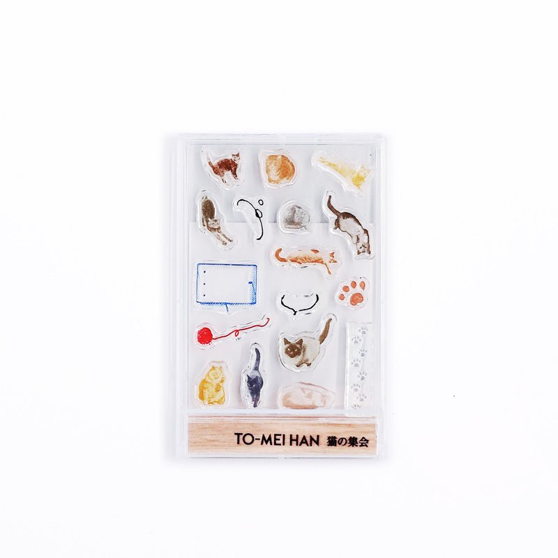 Tiny Nyanko Notebook Stamp Cat Gathering - ตราปั๊ม/สแตมป์/หมึก - เรซิน สีใส