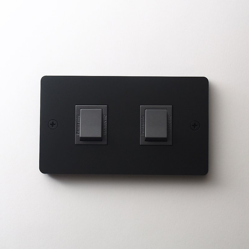 Standard switch panel matte black with Panasonic international brand three-way switch two switches - Lighting - Stainless Steel 