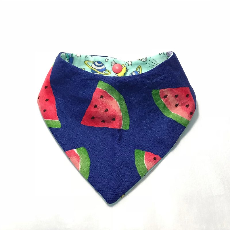 Summer watermelon triangle bib pocket/saliva towel - Bibs - Cotton & Hemp 