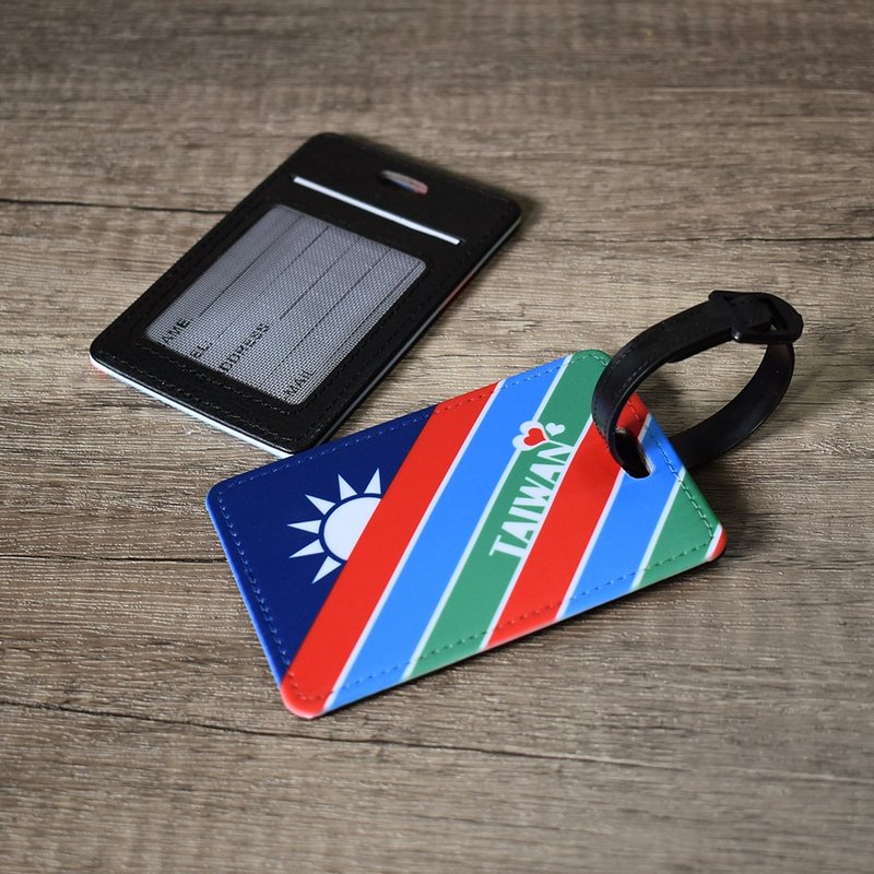 [Tonglu] Qiezhi style leather luggage tag/document cover_Flag - Luggage Tags - Polyester Red