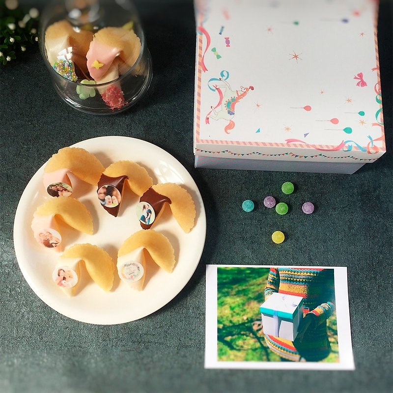 中秋禮盒畢業禮物情人節禮物  客製化可食用照片巧克力幸運籤餅 - 巧克力 - 新鮮食材 粉紅色