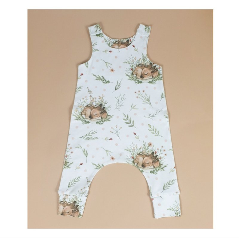 Deer baby romper, baby boy romper, baby girl romper, baby overalls, kids romper - ชุดทั้งตัว - ผ้าฝ้าย/ผ้าลินิน หลากหลายสี