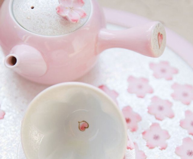 予約販売】有田焼 九州手描きレインボーピンク桜茶器セット - ショップ