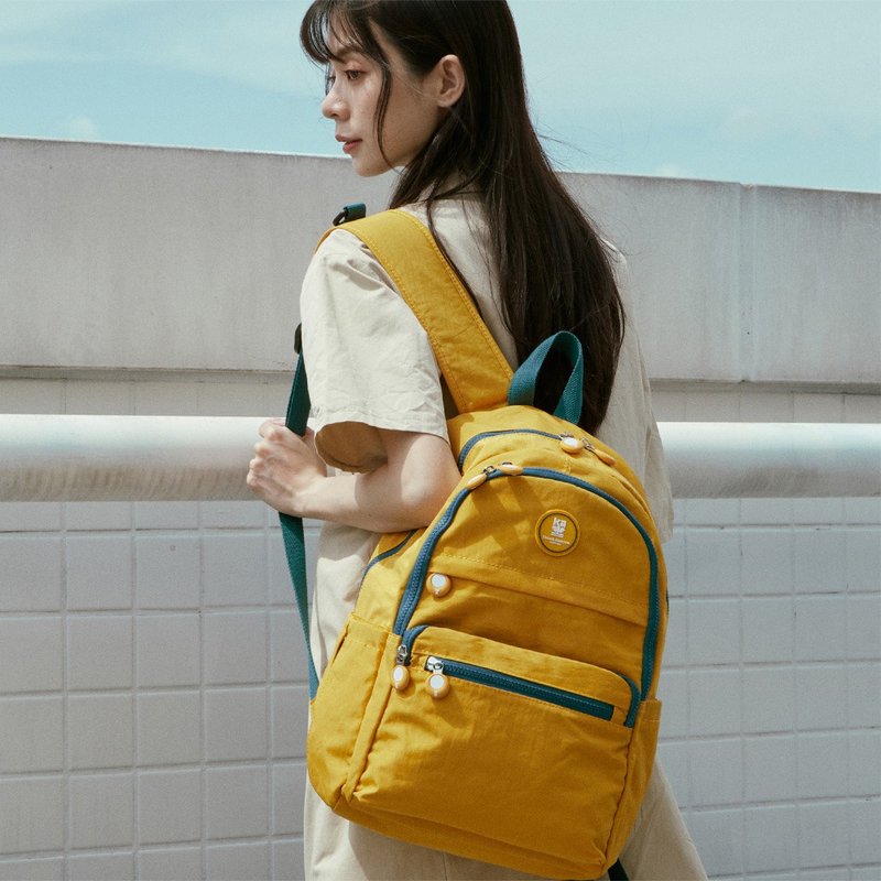 [Kinloch Anderson] Misty Forest Large Capacity Backpack-Yellow - กระเป๋าเป้สะพายหลัง - ไนลอน สีเหลือง