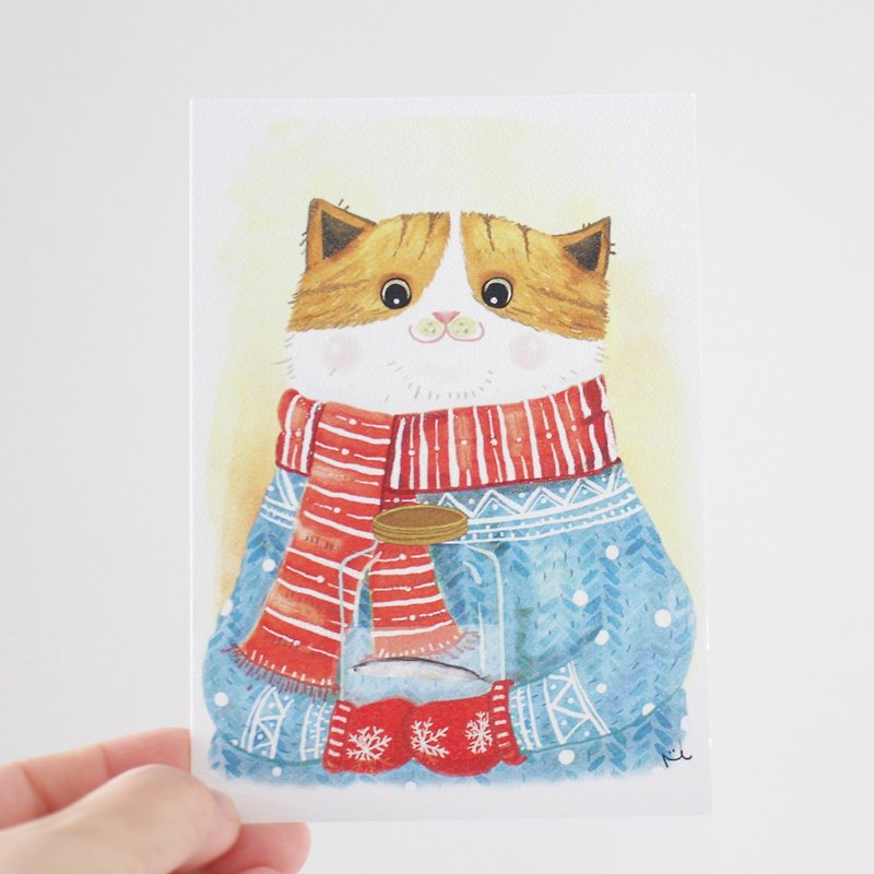British Shorthair Cat postcard  - การ์ด/โปสการ์ด - กระดาษ สีกากี