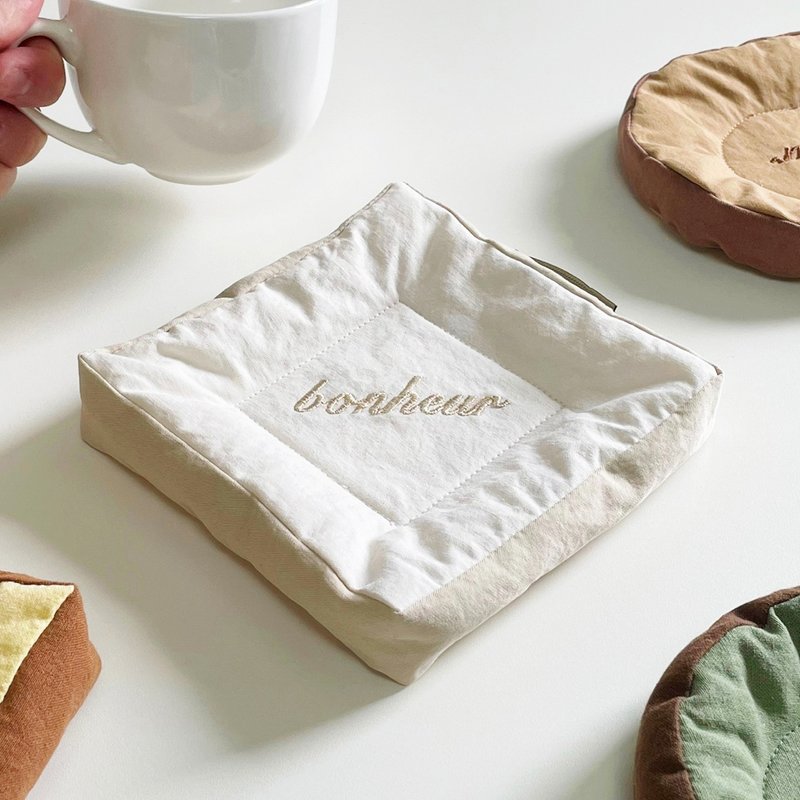 original toast coaster fabric tray - 杯墊 - 棉．麻 