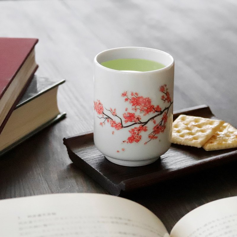 Cherry blossom teacup - ถ้วย - เครื่องลายคราม ขาว