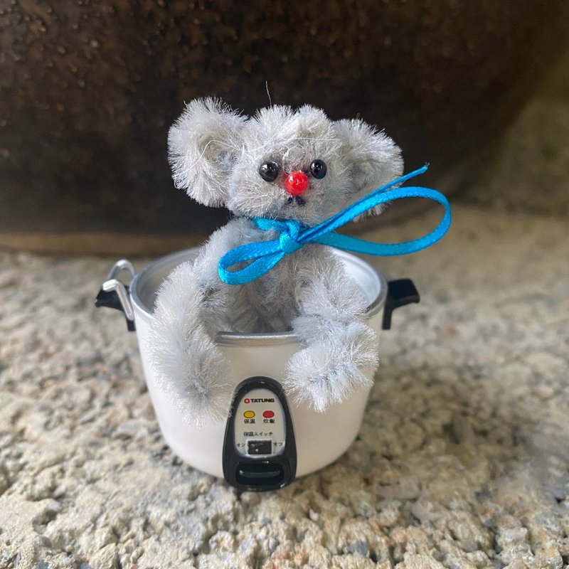 紅鼻小熊 5cm bear灰藍色-毛根扭扭棒手作 - 其他 - 其他材質 灰色