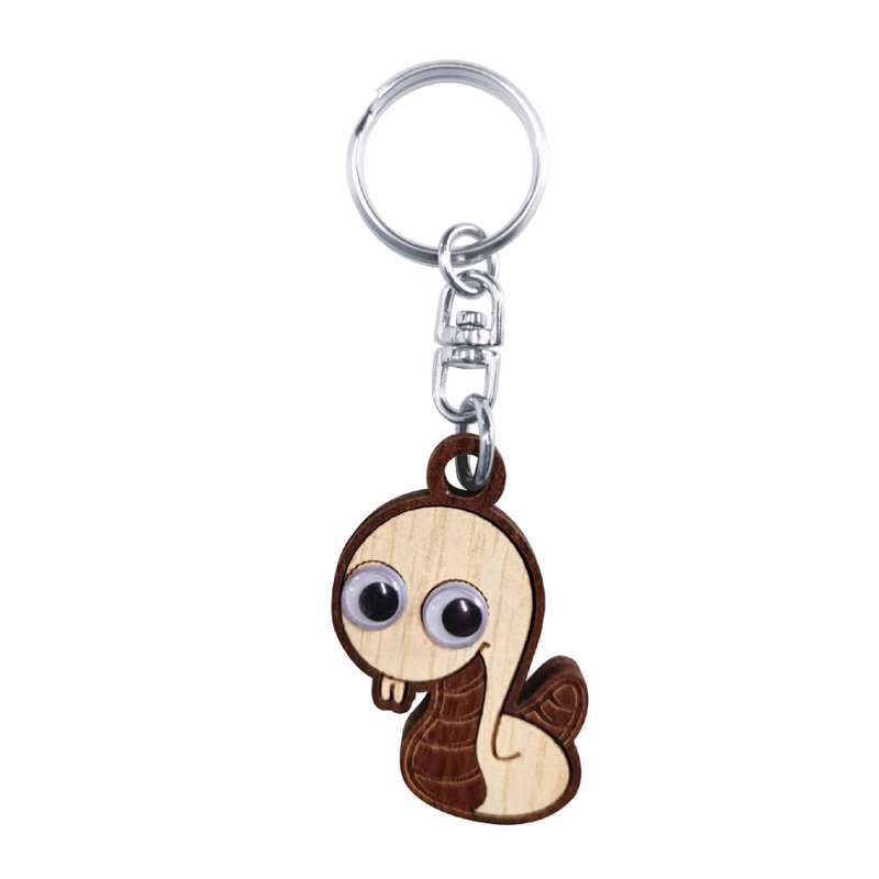 [Teacher’s Day Gift] Dongdongyan 12 Zodiac Keychain_Snake - ที่ห้อยกุญแจ - ไม้ สีนำ้ตาล