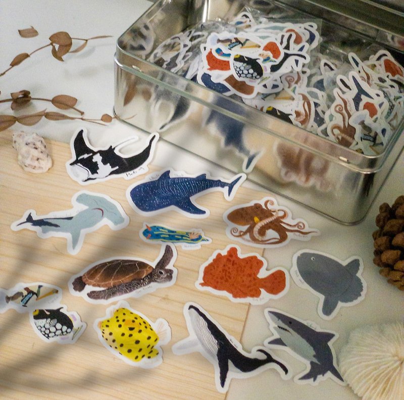 Marine life series sticker pack - Stickers - Waterproof Material 