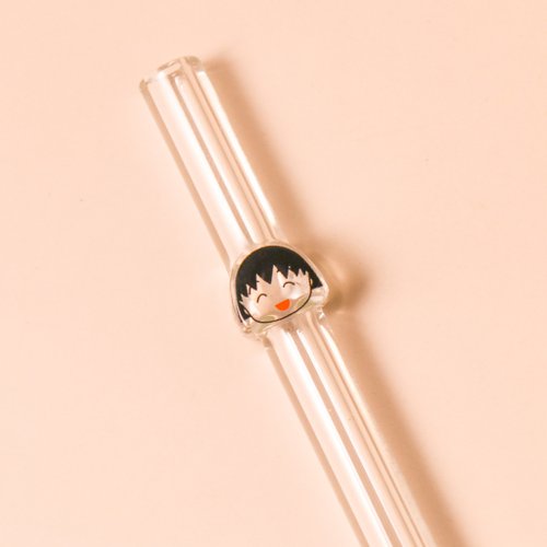 好玻 GOODGLAS 【Pinkoi x 櫻桃小丸子】小丸子造型玻璃吸管