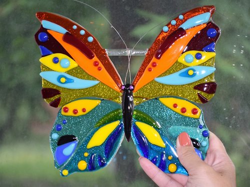 VitrasoleGlass Glass butterfly suncatcher for windows or garden - Fused glass sun catchers
