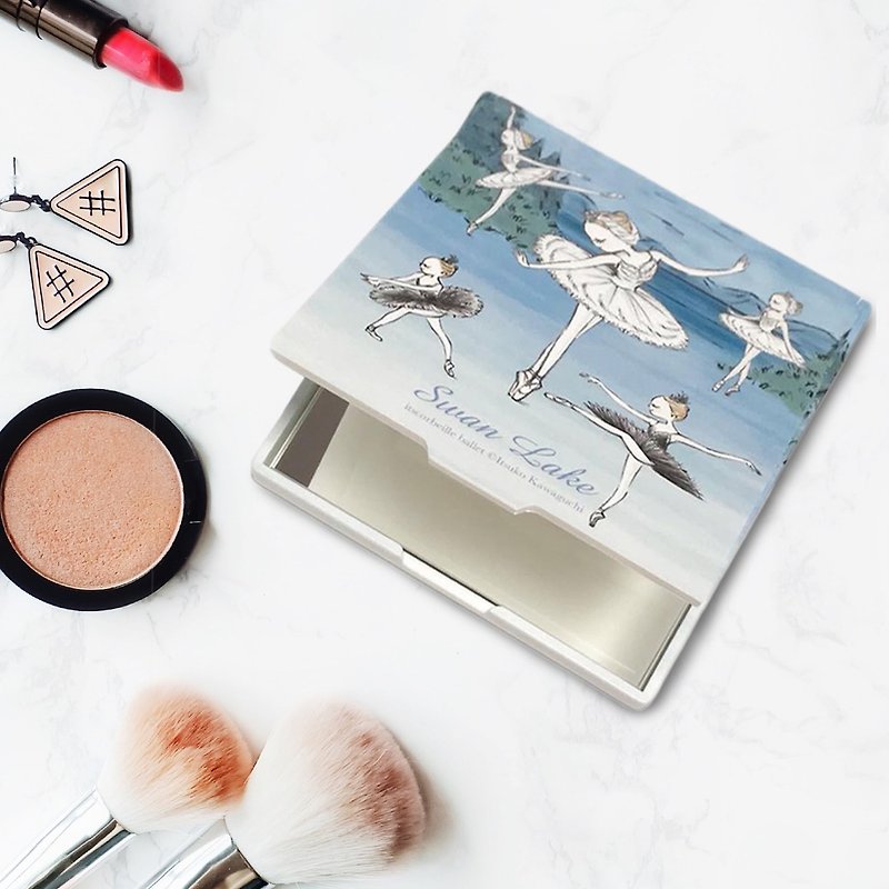 Yizike Ballet | Swan Lake Portable Square Mirror - Makeup Brushes - Plastic Blue