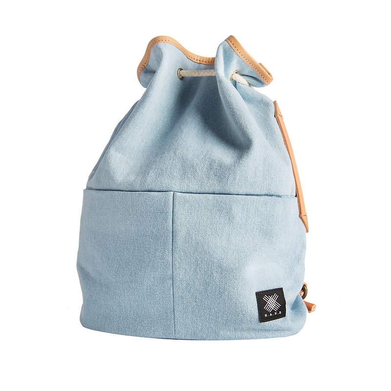 Voyage Backpack- Light Blue - กระเป๋าแมสเซนเจอร์ - ผ้าฝ้าย/ผ้าลินิน สีน้ำเงิน