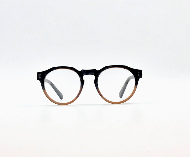 フランス製品 ツートンカラースクエア眼鏡