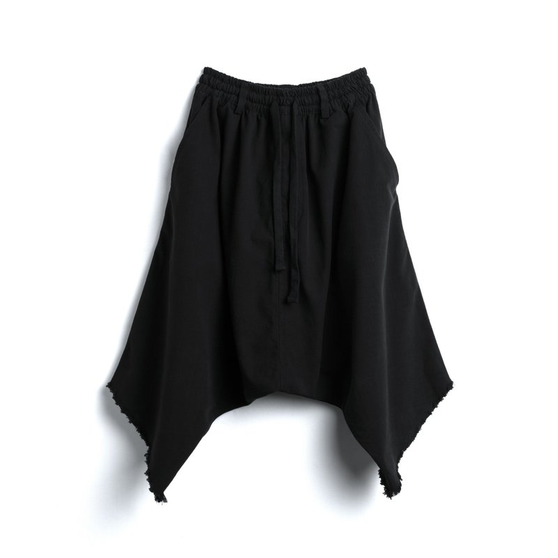 Low Crotch Pants - Men's Shorts - Cotton & Hemp Black