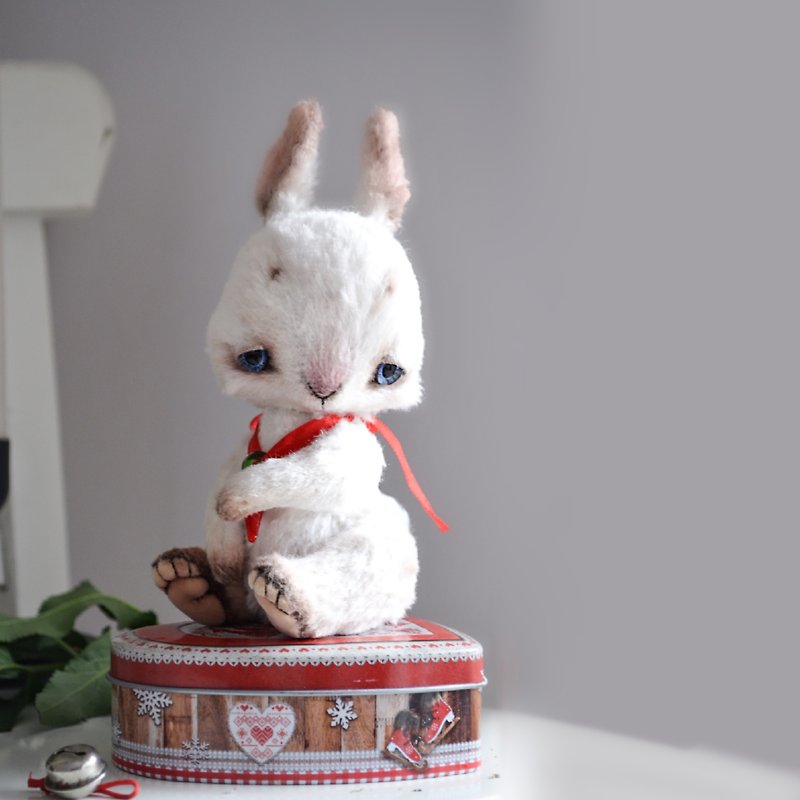 Artist  teddy  bunny rabbit toy white stuffed bunny rabbit animal toy teddy bear - Stuffed Dolls & Figurines - Other Materials White