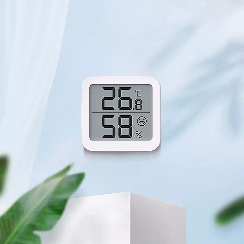 【Rice】Qingxiang Temperature and Humidity Meter S200 | Clickable Stickers | Accurate Measurement - Clocks - Other Materials White