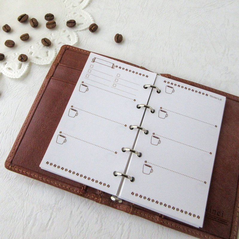 System planner refill M5 size / weekly: Coffee beans - Notebooks & Journals - Paper 