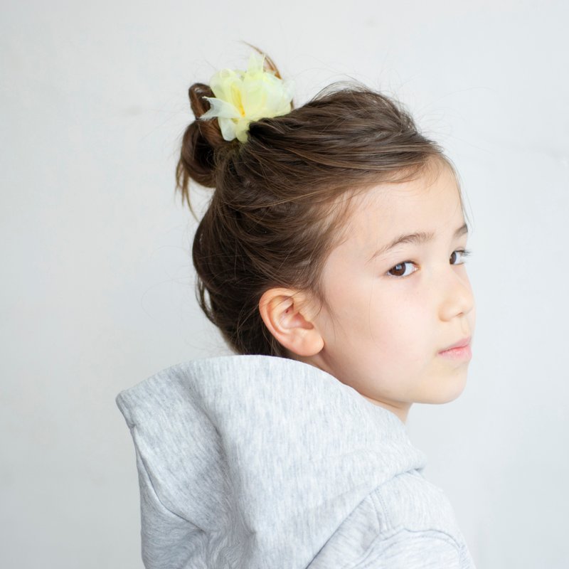 Kids | 咲き編みヘアゴム | チアフル | イエロー - 嬰兒帽子/髮帶 - 其他人造纖維 黃色