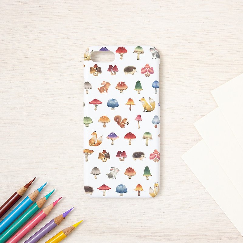 Smartphone case "Mushroom forest and animals" SC-241 - Other - Plastic Multicolor