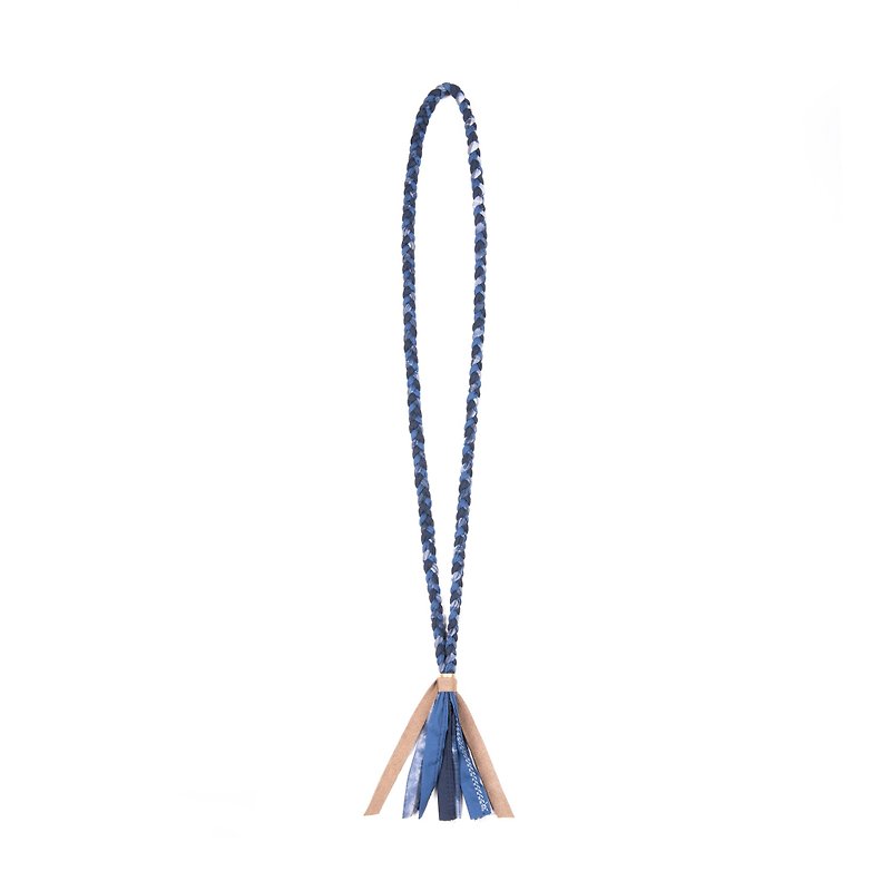 oqLiq - Project 07 - Braided necklace for graduation and teacher gift - Necklaces - Cotton & Hemp Blue