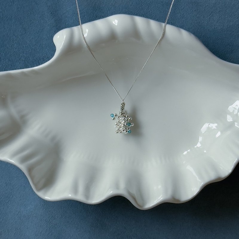 Coral Petite Basic Necklace (Sterling Silver) - 項鍊 - 其他金屬 藍色