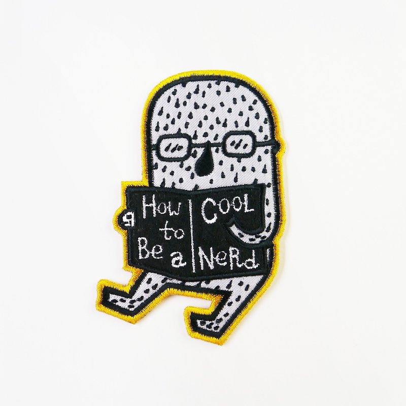How To Be A Cool Nerd Iron On Patch | Embroidered Patch - อื่นๆ - งานปัก สีดำ