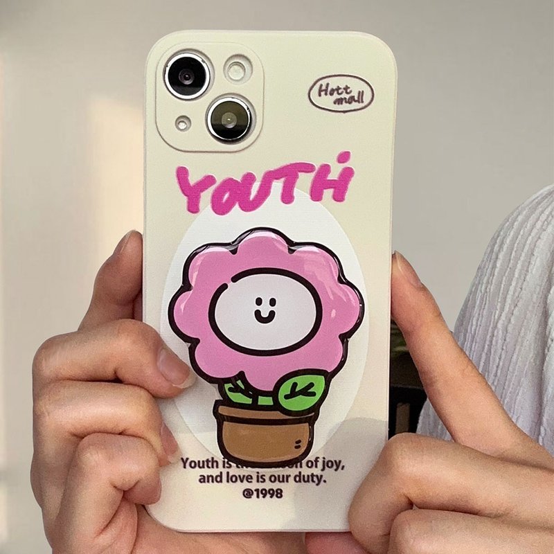 Pink flowerpot grip smartphone acrylic smart tok - 手機配件 - 壓克力 粉紅色