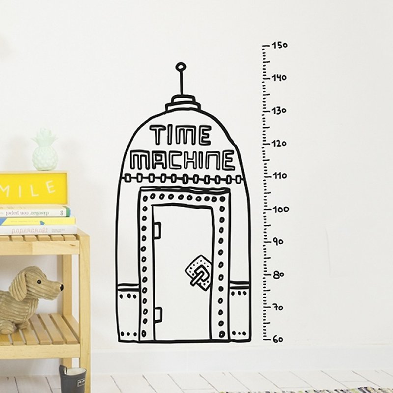 Hand-painted height figure wall sticker time machine - Wall Décor - Other Materials Black