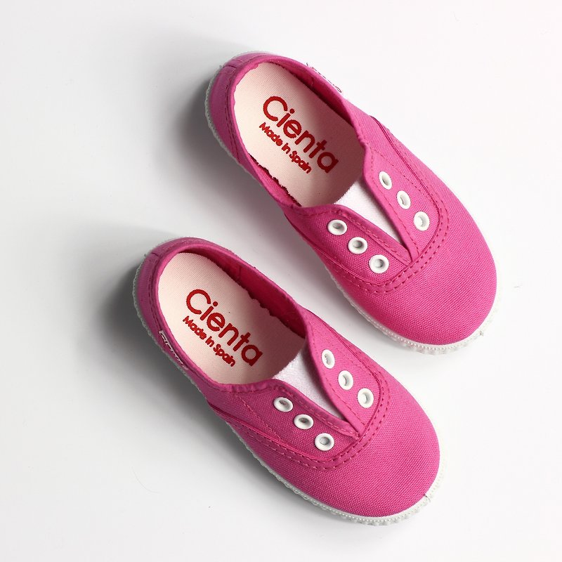 Spanish nationals canvas shoes CIENTA 55000 12 pink children, child size - รองเท้าเด็ก - ผ้าฝ้าย/ผ้าลินิน สีแดง