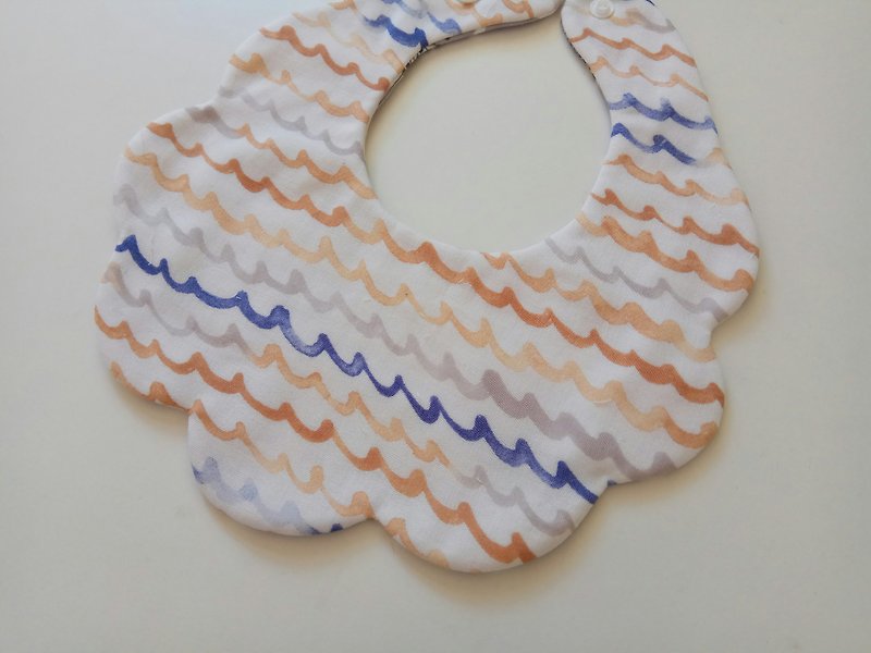 Japanese cotton gauze colored small wave cotton yarn cloud bib baby bib - Baby Gift Sets - Cotton & Hemp Multicolor