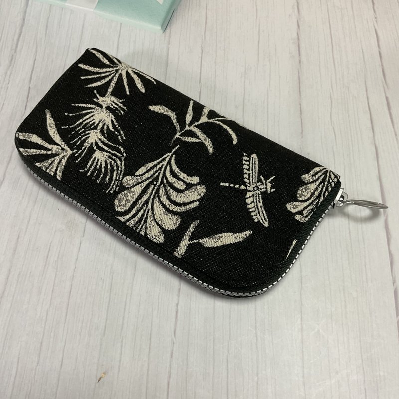 Lucky and Wealthy Nest Long Clip - Flying Dragonfly - Wallets - Cotton & Hemp Black