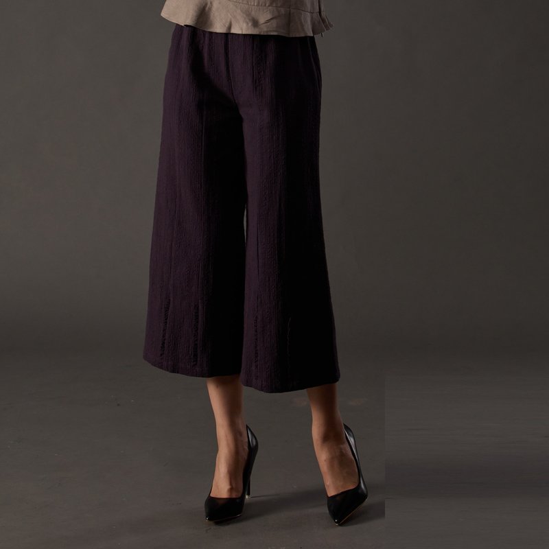 Classic beauty straight leg lotus leaf farmer pants【18136】 - Women's Pants - Cotton & Hemp 