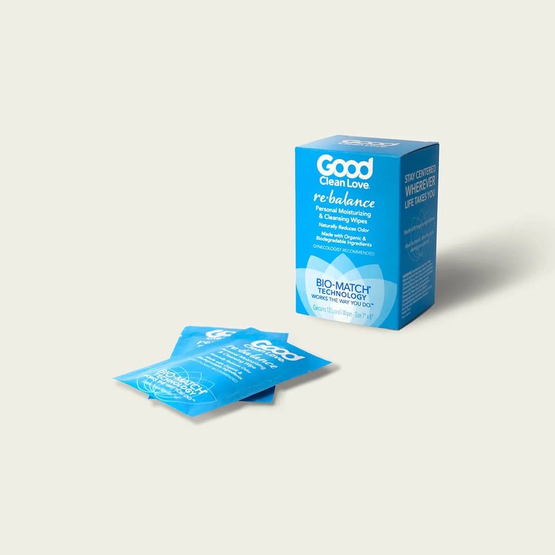 Cleansing & Balancing Biodegradable Single-use Wipe - One Box (12 pcs) - Intimate Care - Eco-Friendly Materials Blue