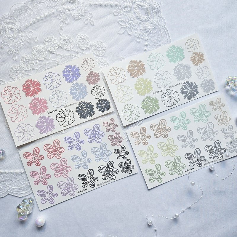 Serenity - Flower paper sticker - 貼紙 - 紙 