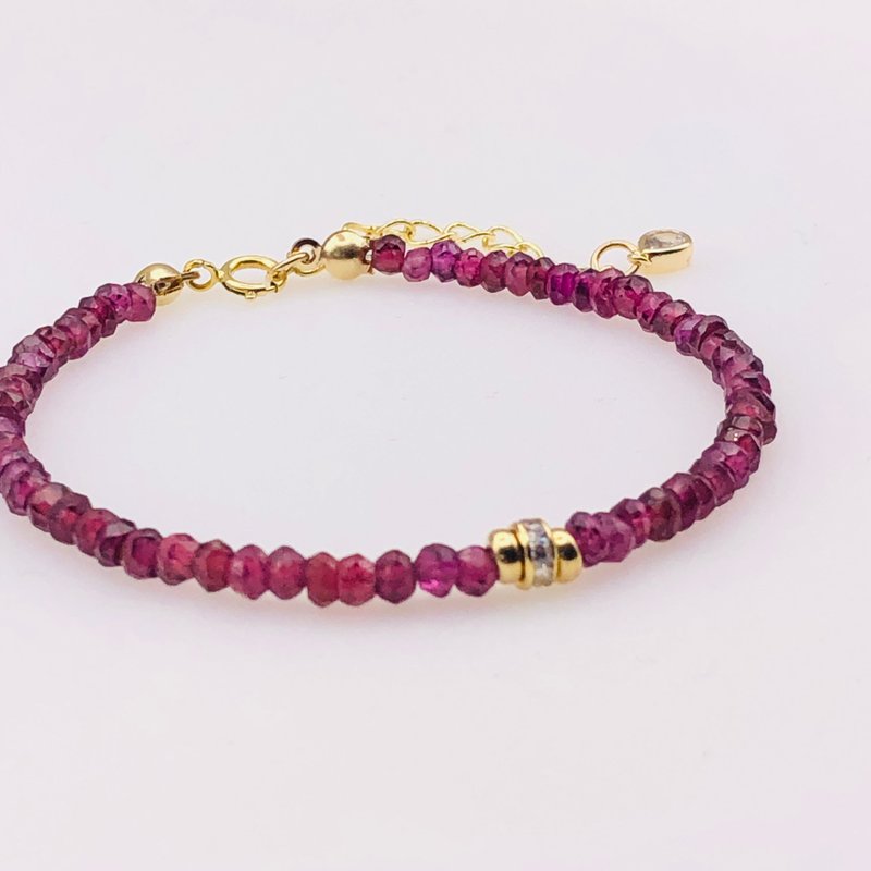 ITS-B806【Gemstone・Stone】natural Gemstone 14KGF bracelet. - Bracelets - Gemstone Red