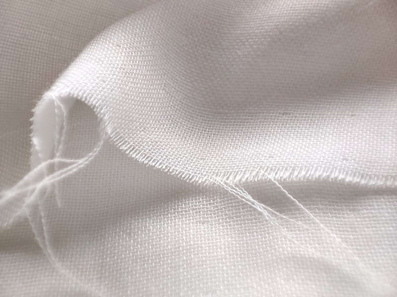Pure life 100% Cotton 純白 二重紗 雙層布 - 編織/刺繡/羊毛氈/縫紉 - 棉．麻 白色