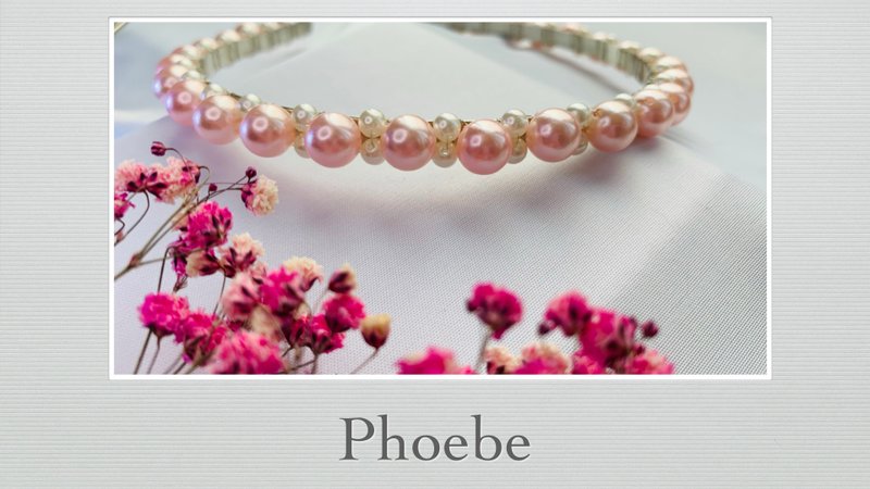 Pearl headband - Phoebe - เครื่องประดับผม - พลาสติก สึชมพู