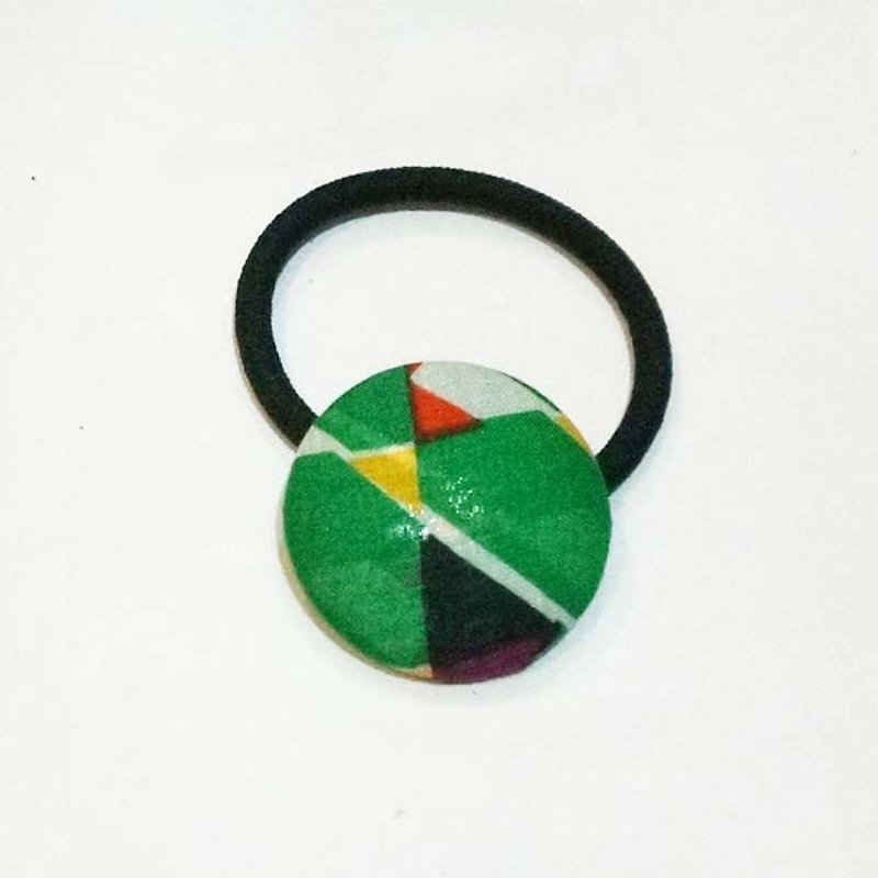 Sienna bag button elastic black hair ring black bracelet - เครื่องประดับผม - ผ้าฝ้าย/ผ้าลินิน สีเขียว