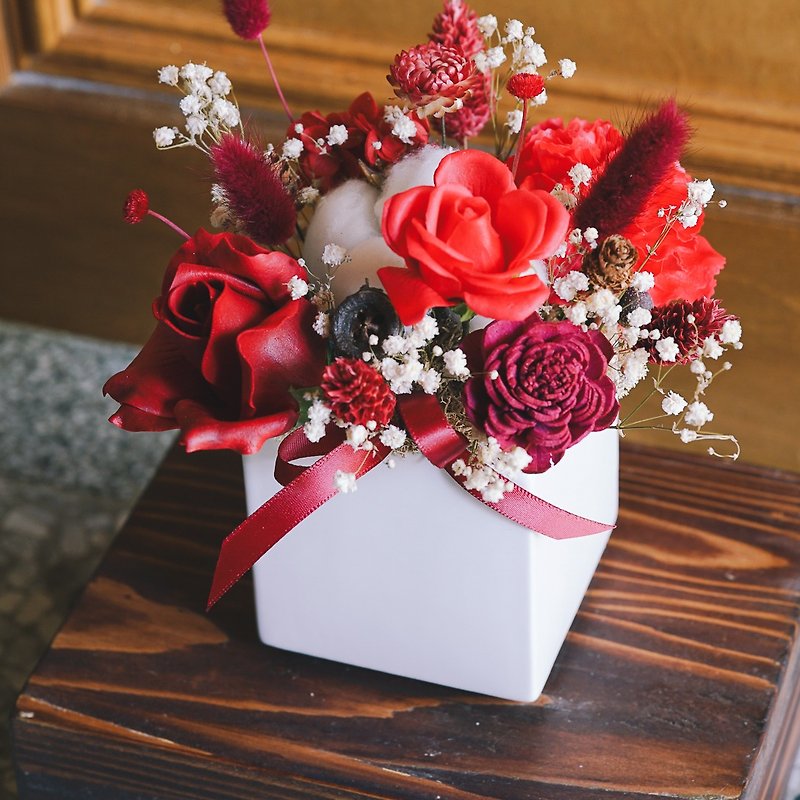 [Dry potted flowers and fermented cherries] The first choice for gifts to celebrate the opening of a new home - Dried Flowers & Bouquets - Plants & Flowers Red