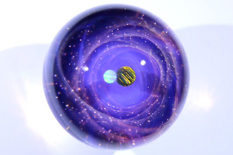 41mm 宇宙玻璃球擺設 no.M102 - 擺飾/家飾品 - 玻璃 紫色