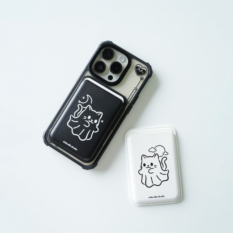 Soul Meow Magnetic Card Holder - Phone Accessories - Faux Leather White