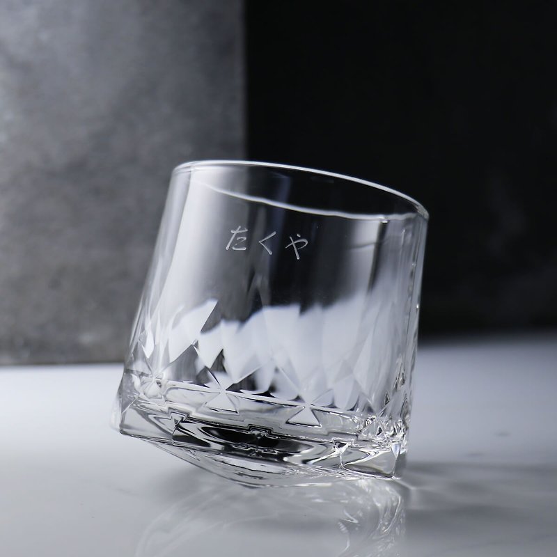 305cc【Connexion】Rotating Whiskey Cup Tumbler Shaker Cup Christmas Gift Graduation - Bar Glasses & Drinkware - Glass Transparent