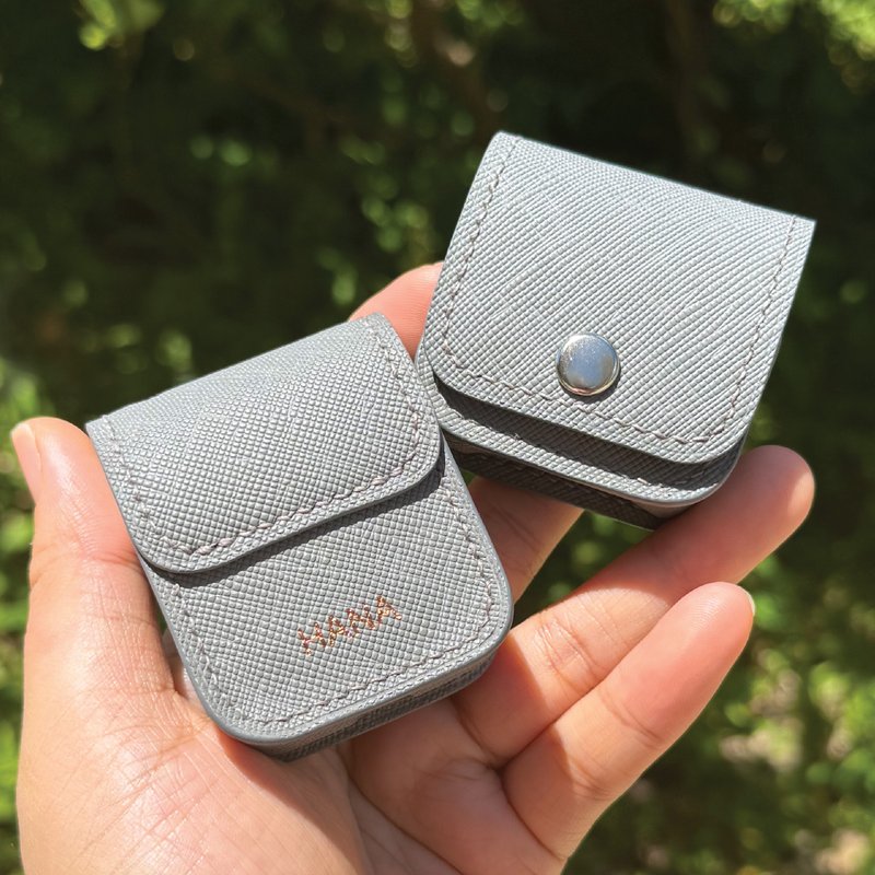 【AirPods保護套】十字紋牛皮系列/1/2/Pro2/3/4代/皮革收納套 - AirPods/耳機保護套 - 真皮 多色