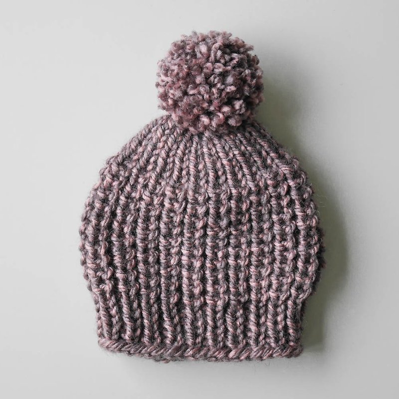 毛帽-芋頭粉-附手繪包裝 - 帽子 - 羊毛 紫色