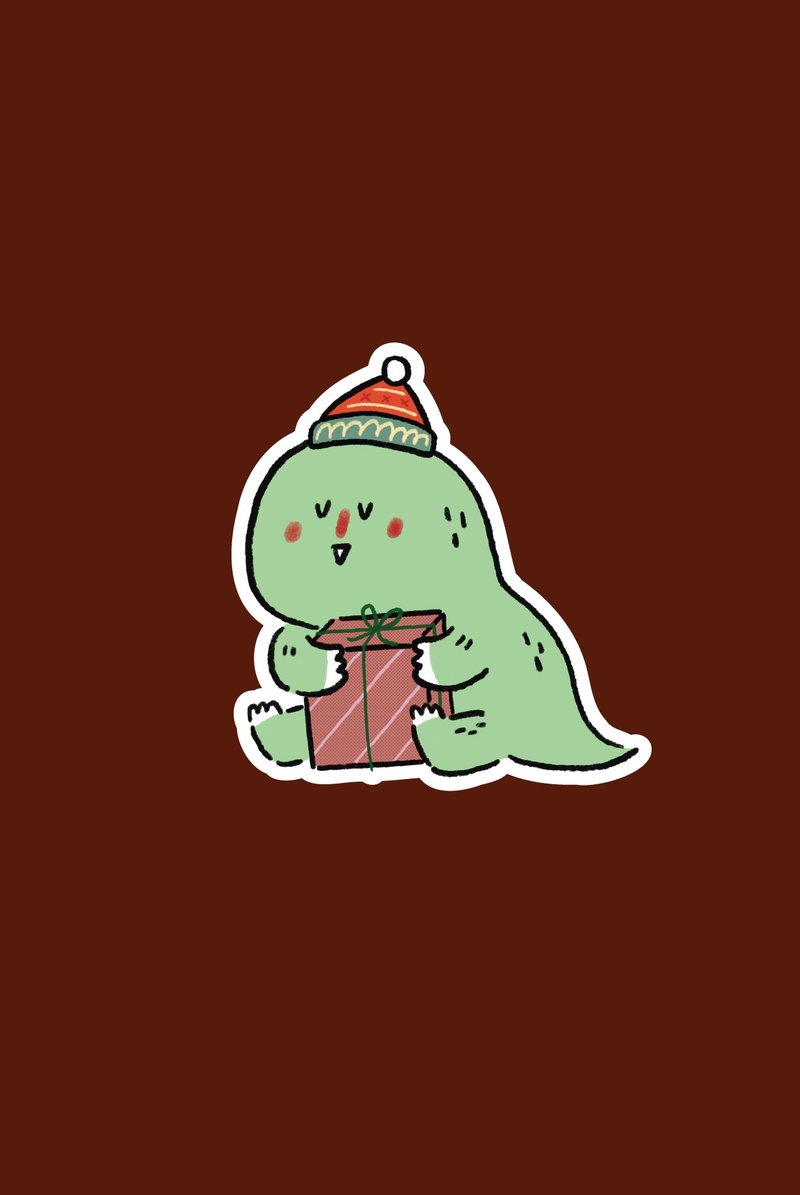 Jurawrsic Die-Cut Waterproof PVC Sticker – Merry Christmas Theme - 貼紙 - 紙 綠色