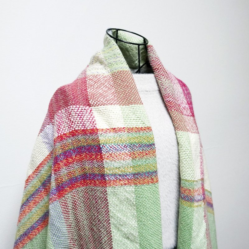 Hand-woven large blanket 71194 - ผ้าพันคอถัก - ขนแกะ หลากหลายสี