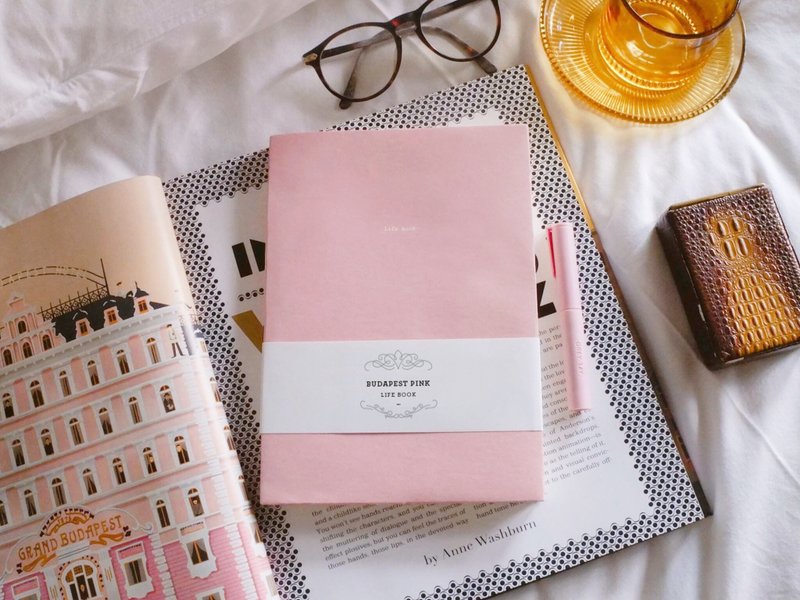 Budapest Pink Collection Set (LIFEBOOK & DRAWING OUT) - 筆記本/手帳 - 紙 粉紅色